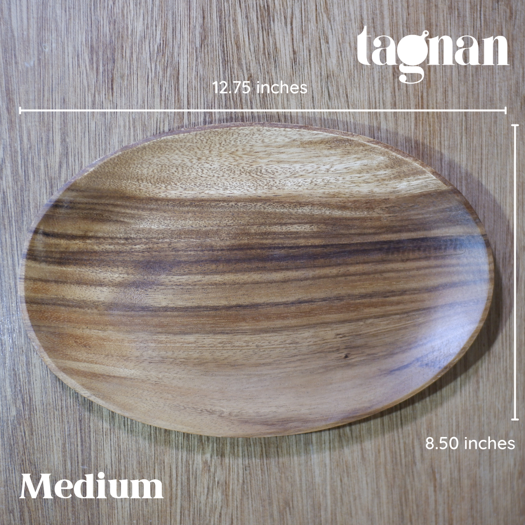 Oval Wooden Plate made from Acacia Wood