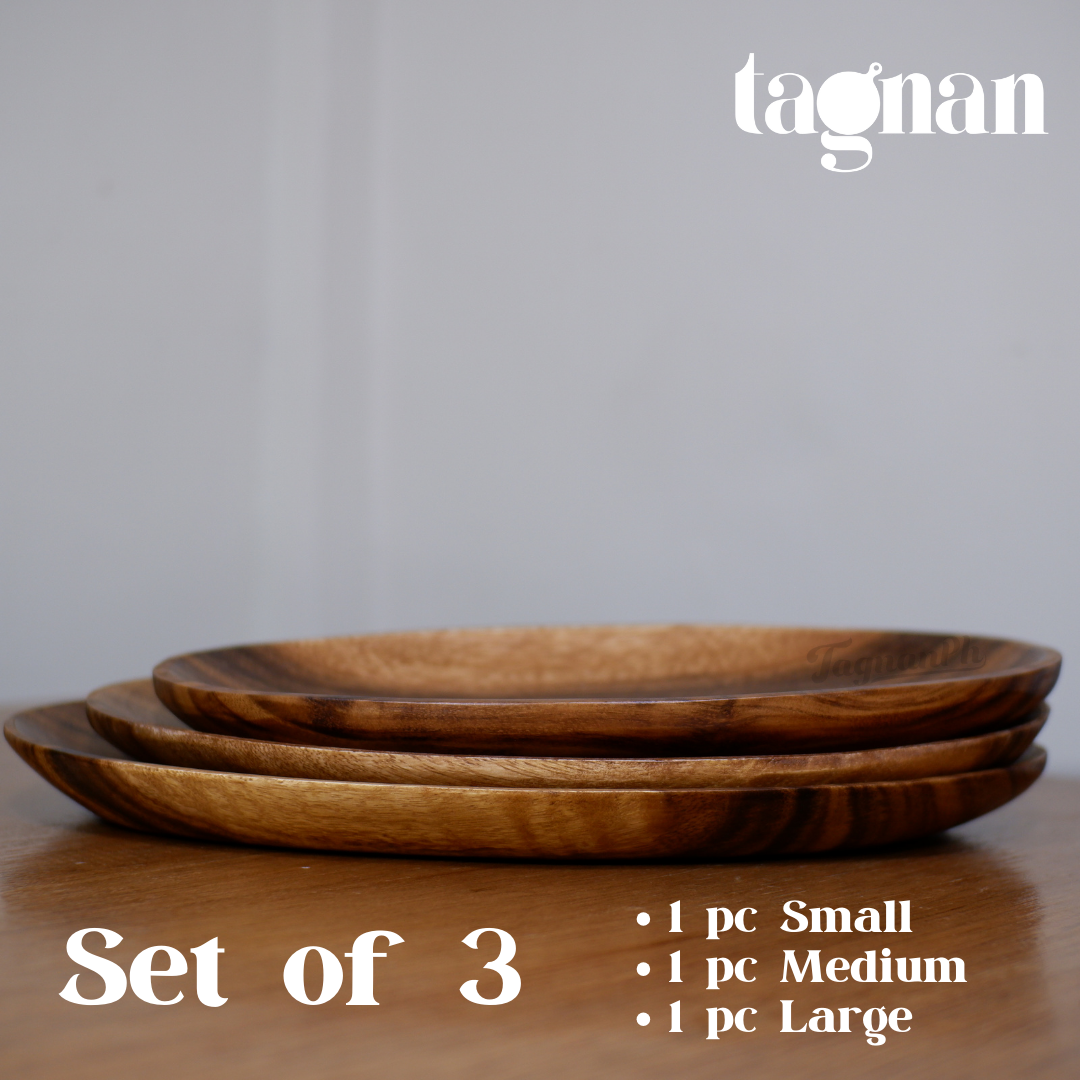 Oval Wooden Plate made from Acacia Wood