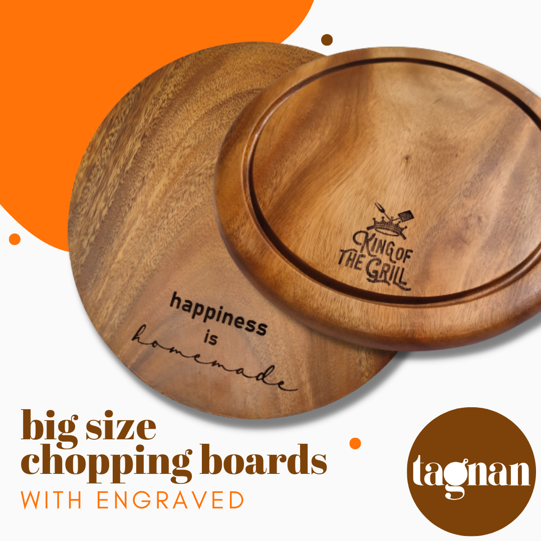 Big boards with Personalized Engraving made from Acacia Wood
