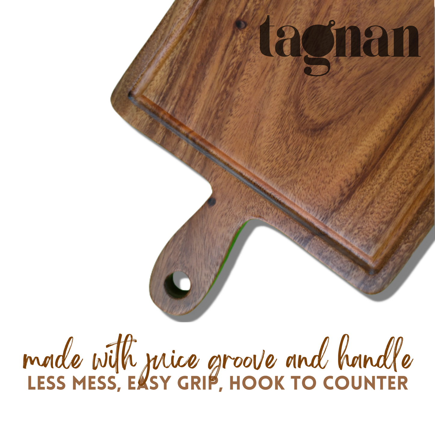 Big Paddle Chopping Board with groove made from Acacia Wood