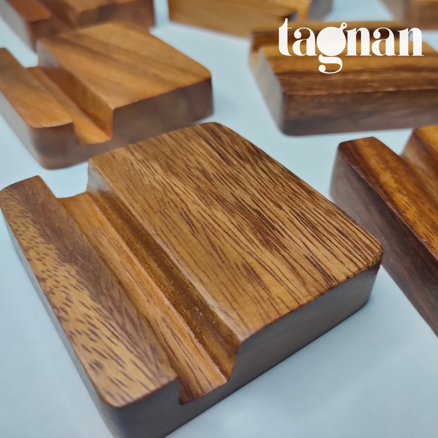 Personalized Phone Holder made from Acacia Wood