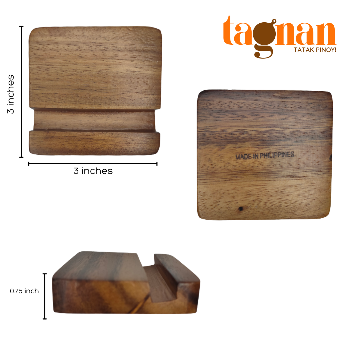 Personalized Phone Holder made from Acacia Wood