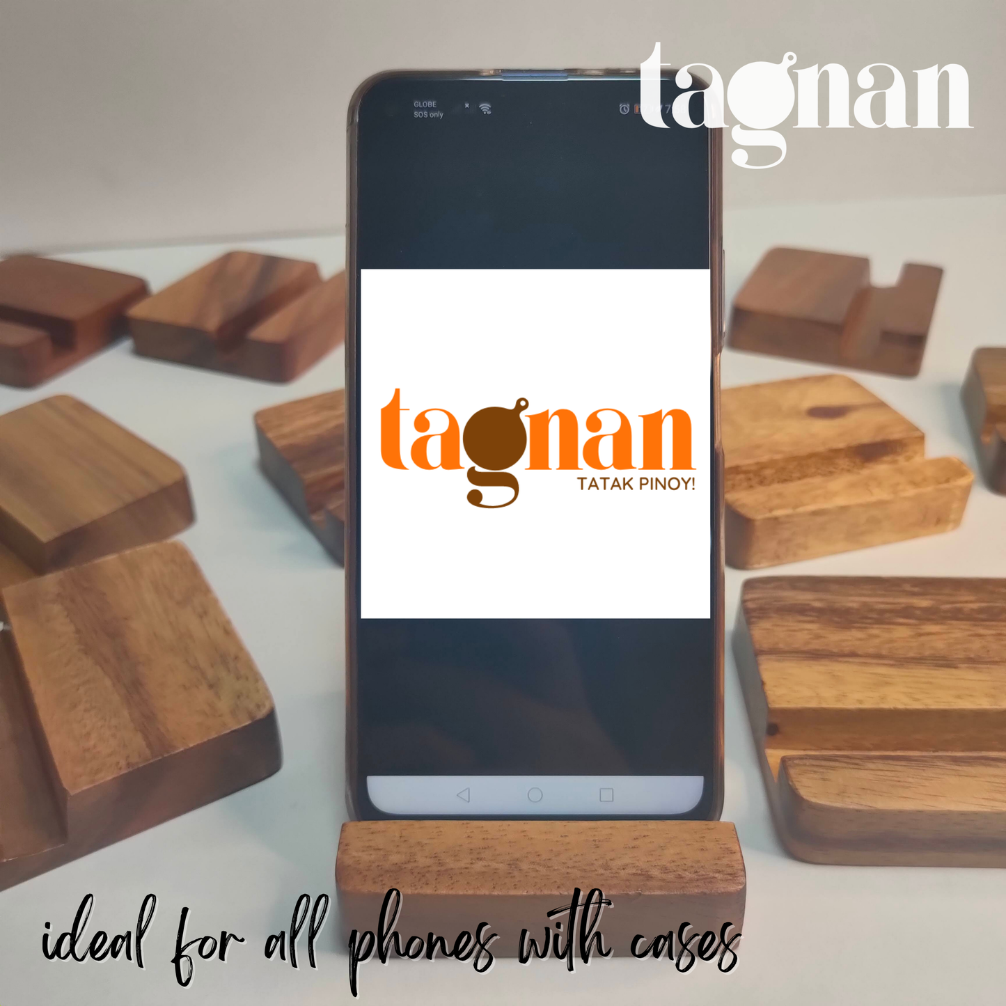 Personalized Phone Holder made from Acacia Wood