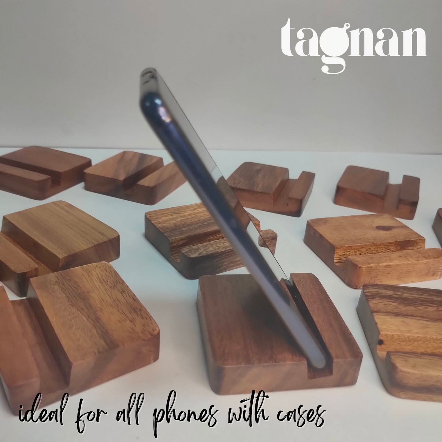 Personalized Phone Holder made from Acacia Wood