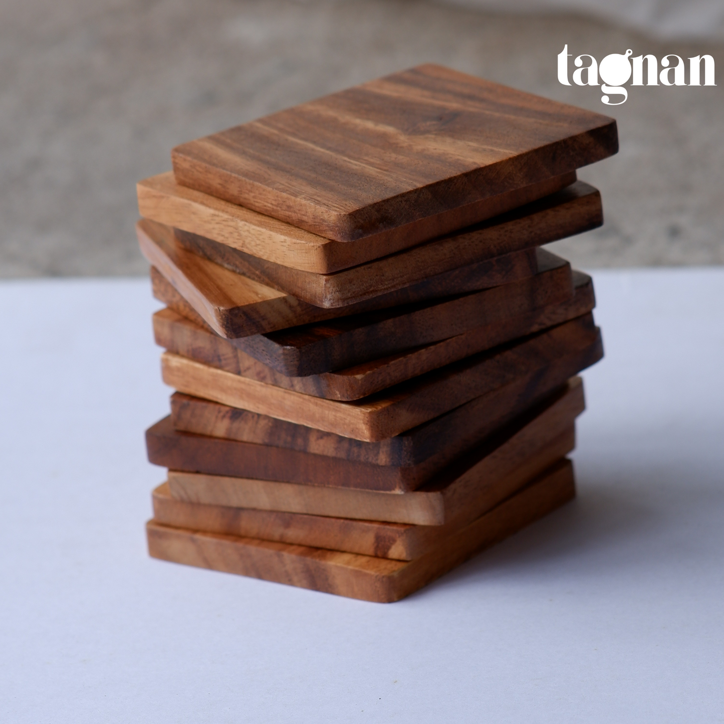 Flat Square Coaster made from Acacia Wood