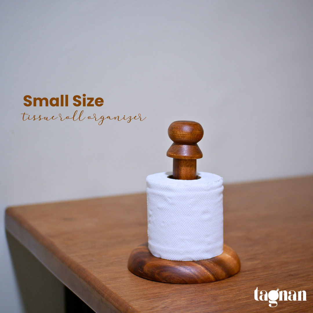 Wooden Kitchen Paper Towel Holder - Tissue Roll Organizer made from acacia