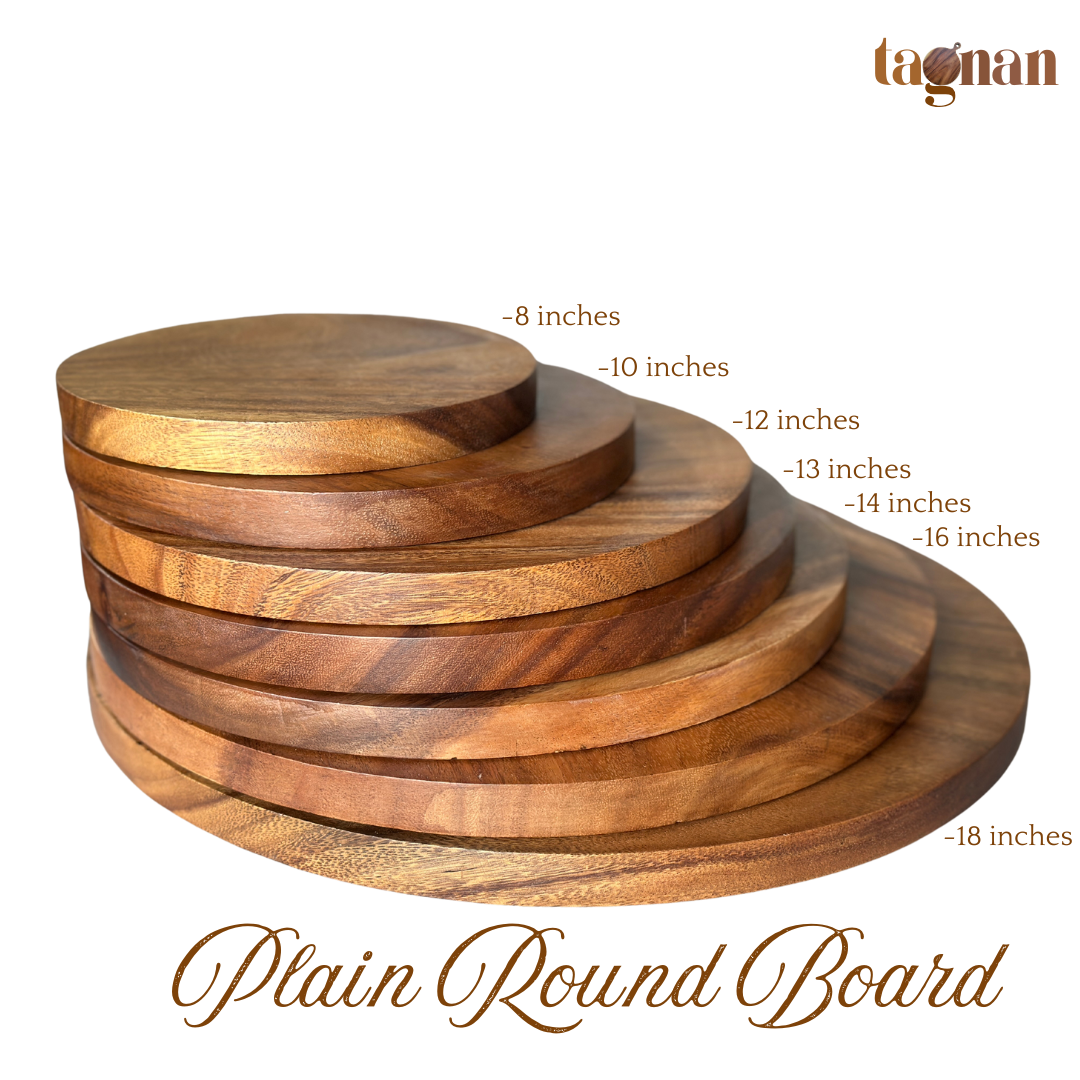 Plain Round Chopping Board made from Acacia Wood