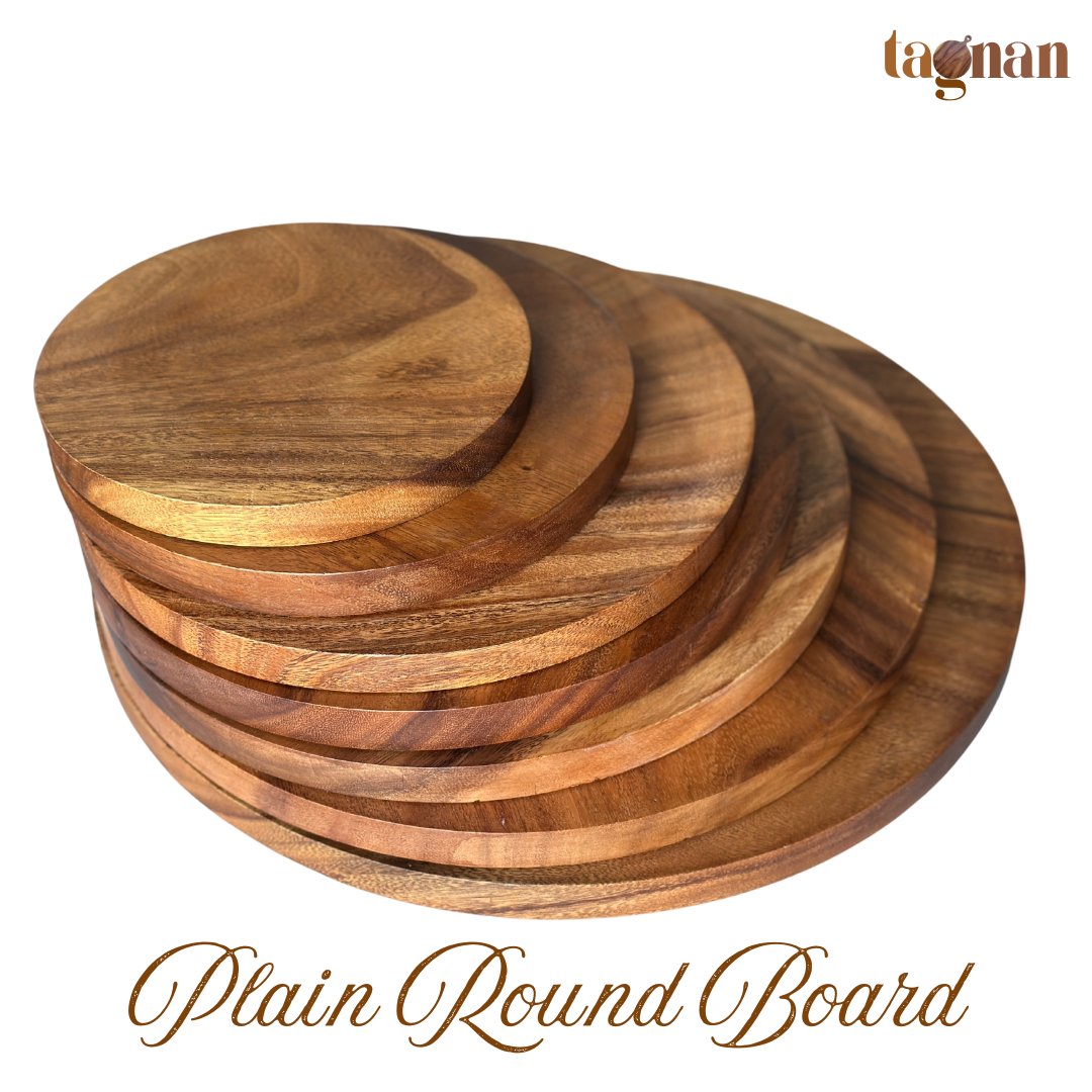 Plain Round Chopping Board made from Acacia Wood