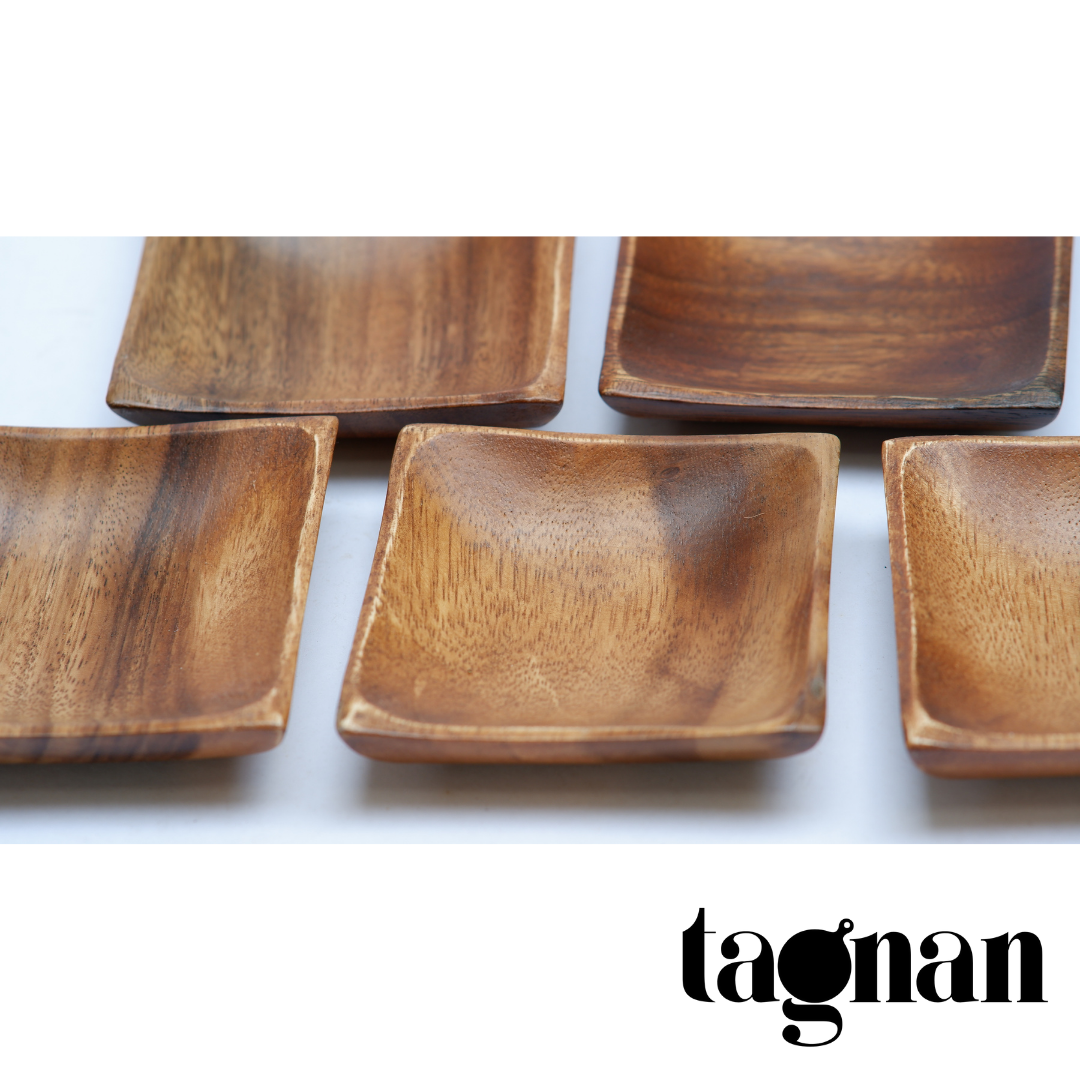 Square Sauce Dish made from Acacia