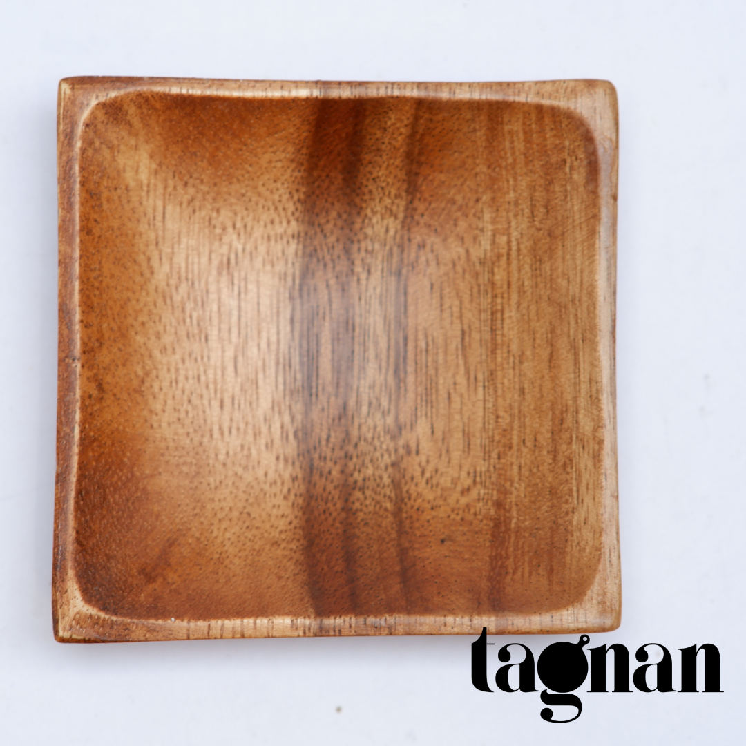 Square Sauce Dish made from Acacia