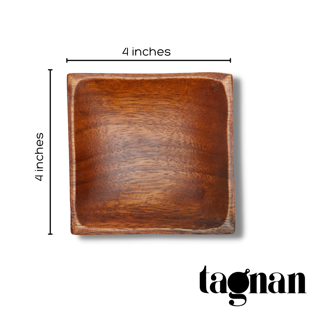 Square Sauce Dish made from Acacia