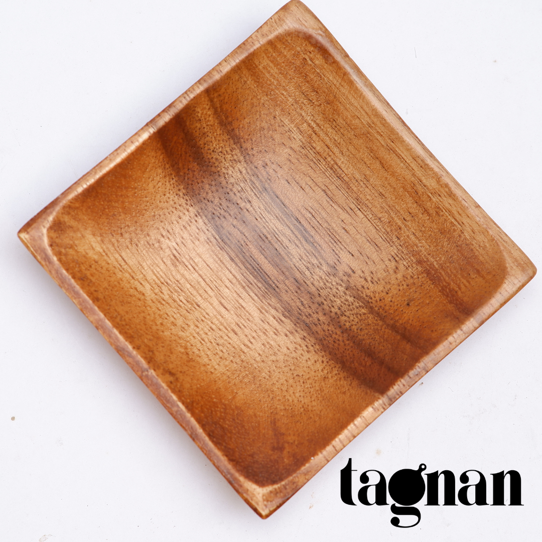 Square Sauce Dish made from Acacia