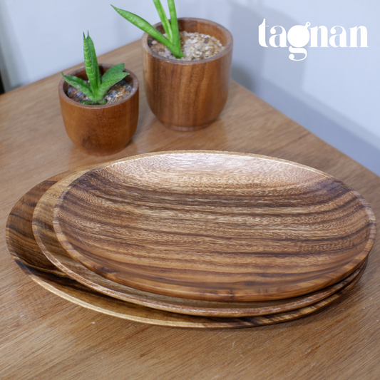 Oval Wooden Plate made from Acacia Wood