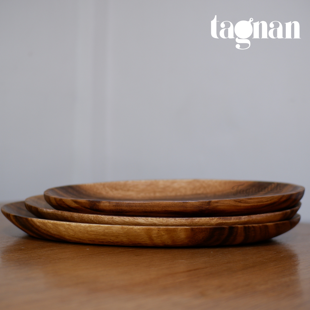 Oval Wooden Plate made from Acacia Wood
