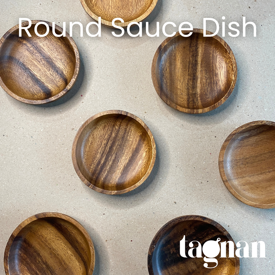 Round Sauce Dish made from Acacia