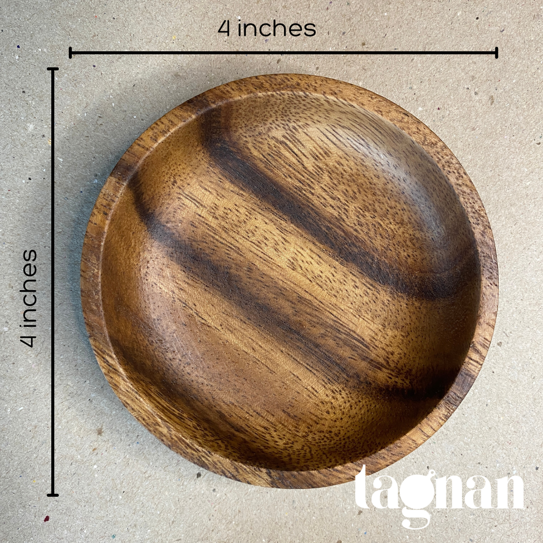Round Sauce Dish made from Acacia
