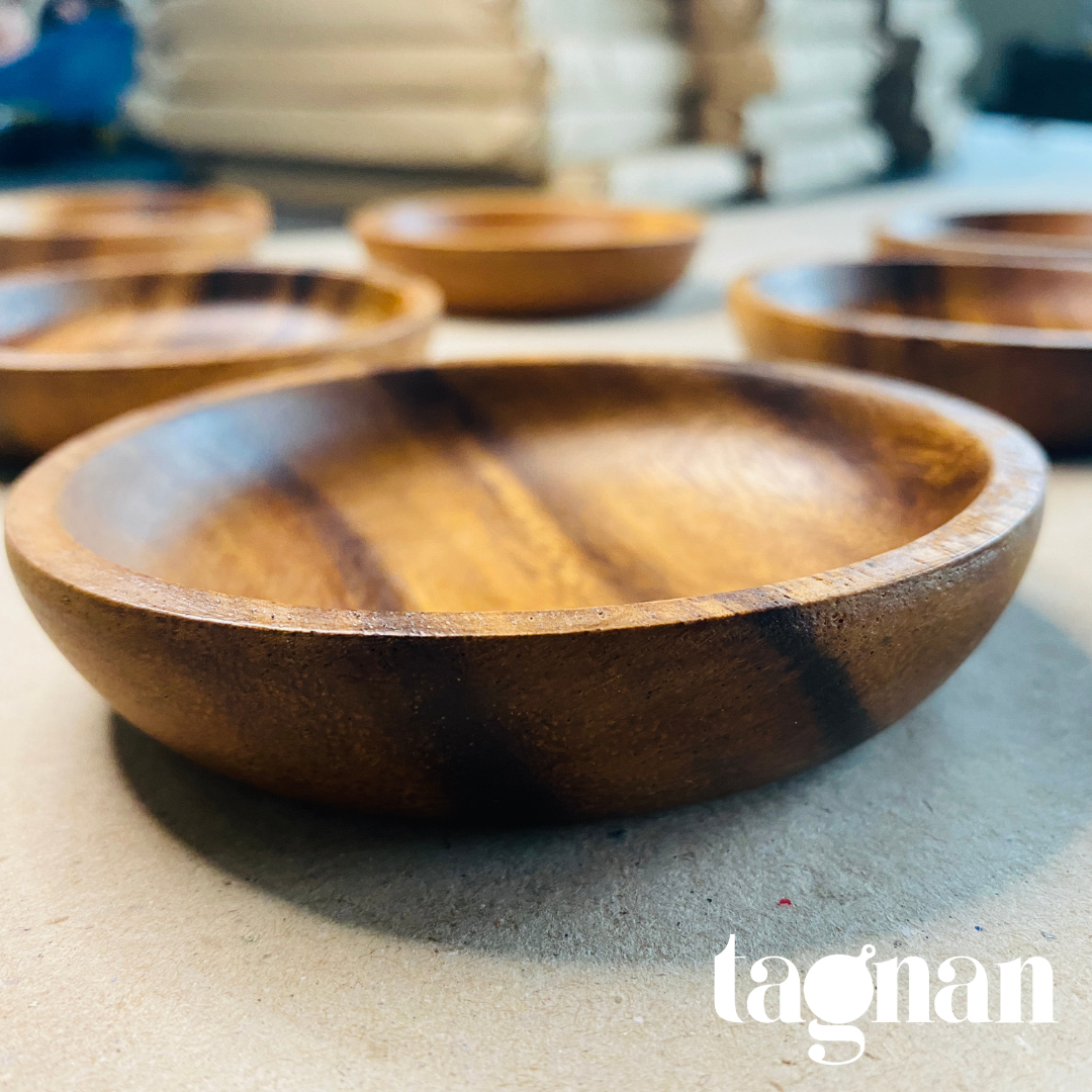 Round Sauce Dish made from Acacia