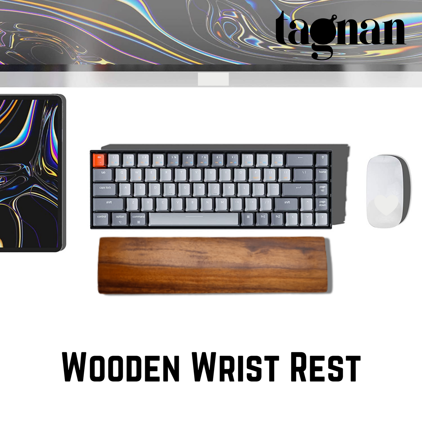 Wooden Keyboard Wrist Rest made from Acacia Wood