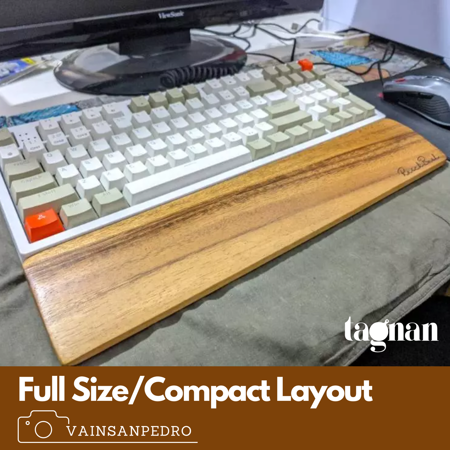 Wooden Keyboard Wrist Rest made from Acacia Wood