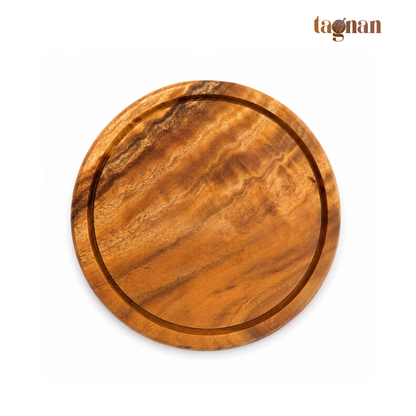 Round Acacia Steak Board - Chopping Board with Groove
