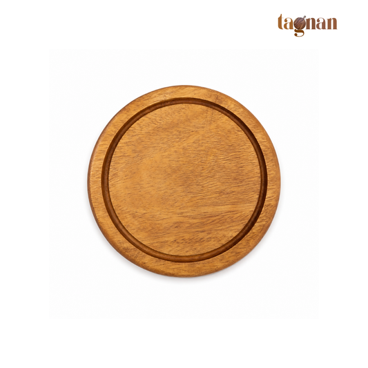 Round Acacia Steak Board - Chopping Board with Groove