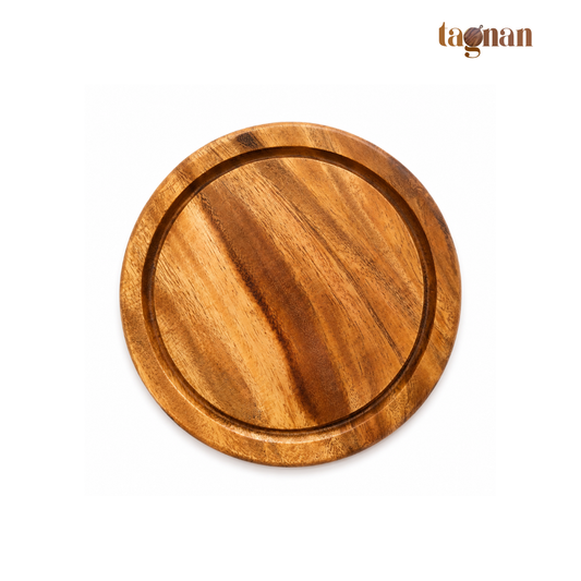Round Acacia Steak Board - Chopping Board with Groove