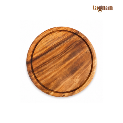 Round Acacia Steak Board - Chopping Board with Groove