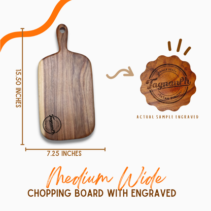 Big boards with Personalized Engraving made from Acacia Wood
