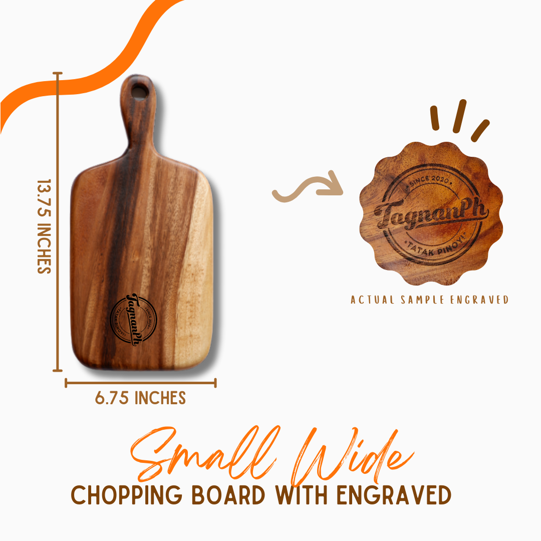 Small boards with Personalized Engraving made from Acacia Wood