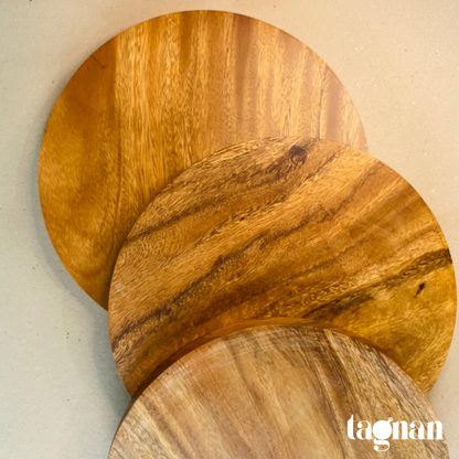 Plain Round Chopping Board made from Acacia Wood