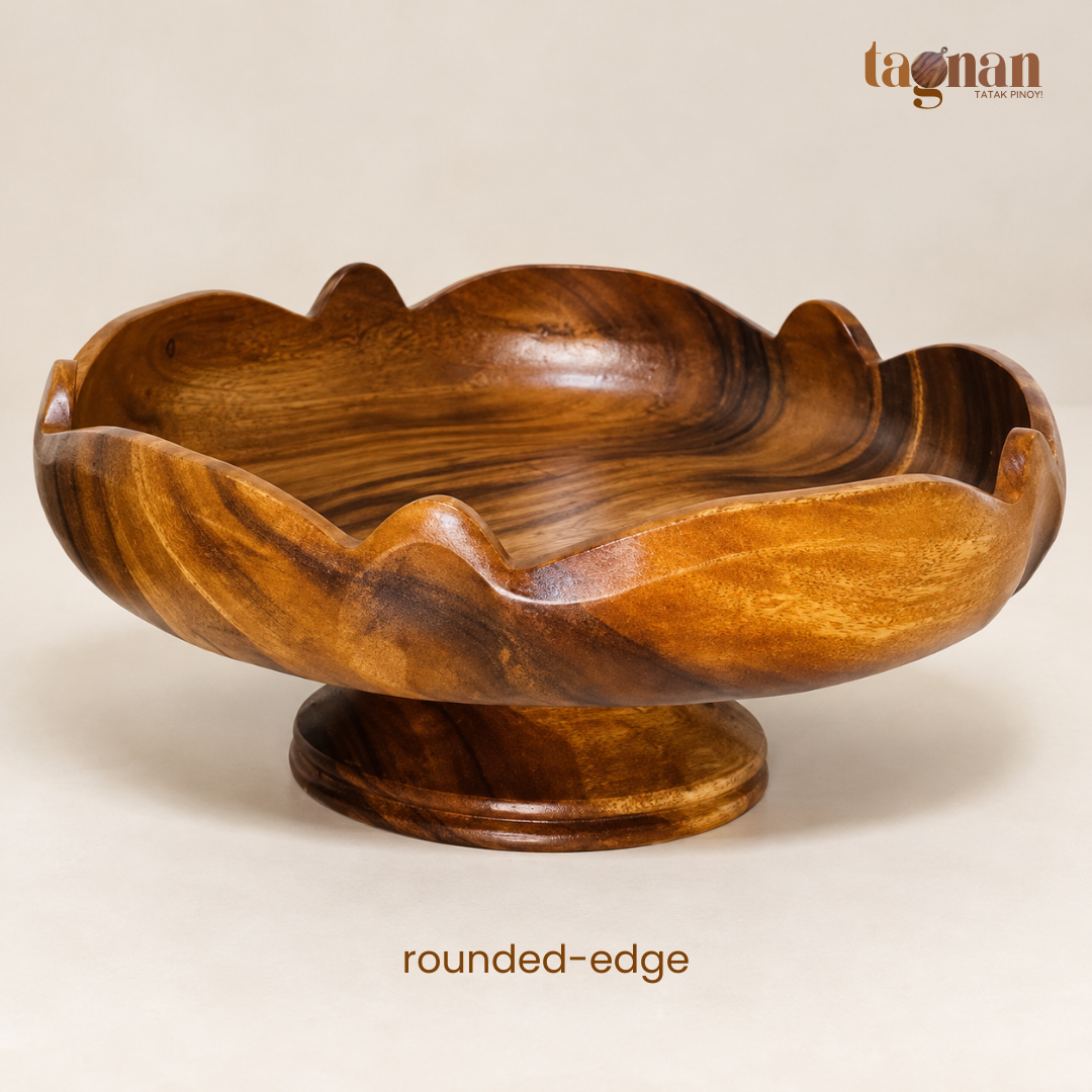 Acacia Wooden Footed Fruit Bowl