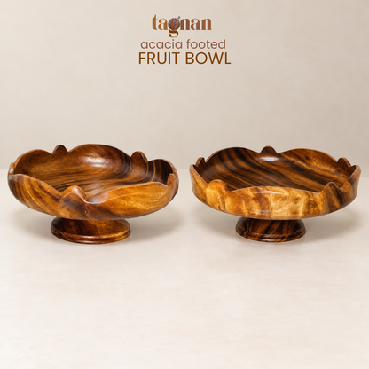 Acacia Wooden Footed Fruit Bowl