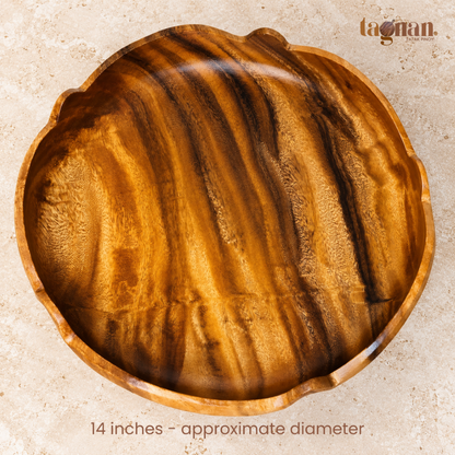 Acacia Wooden Footed Fruit Bowl