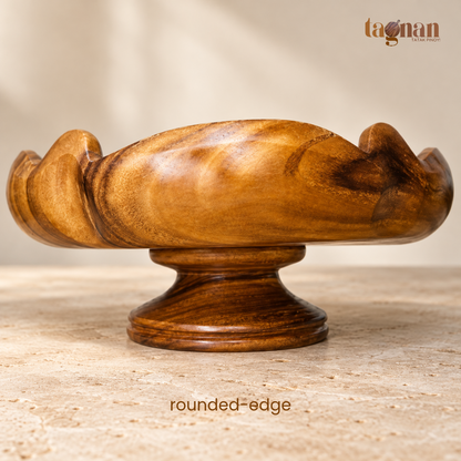 Acacia Wooden Footed Fruit Bowl