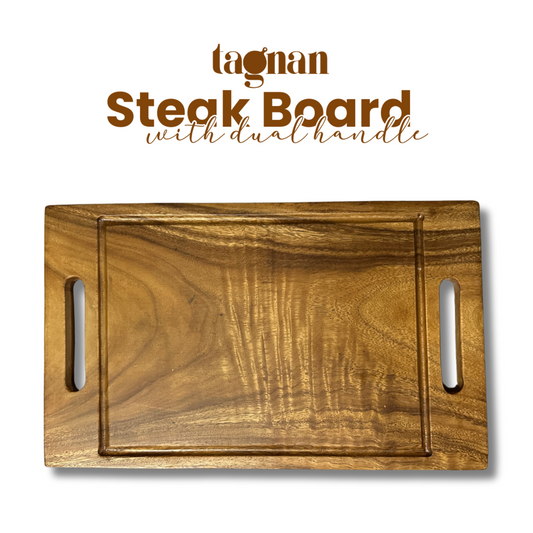 Wooden Steak Board with dual handles