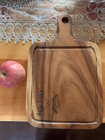 Paddle Chopping Board with groove 1x8x12.50 inches made from acacia wood