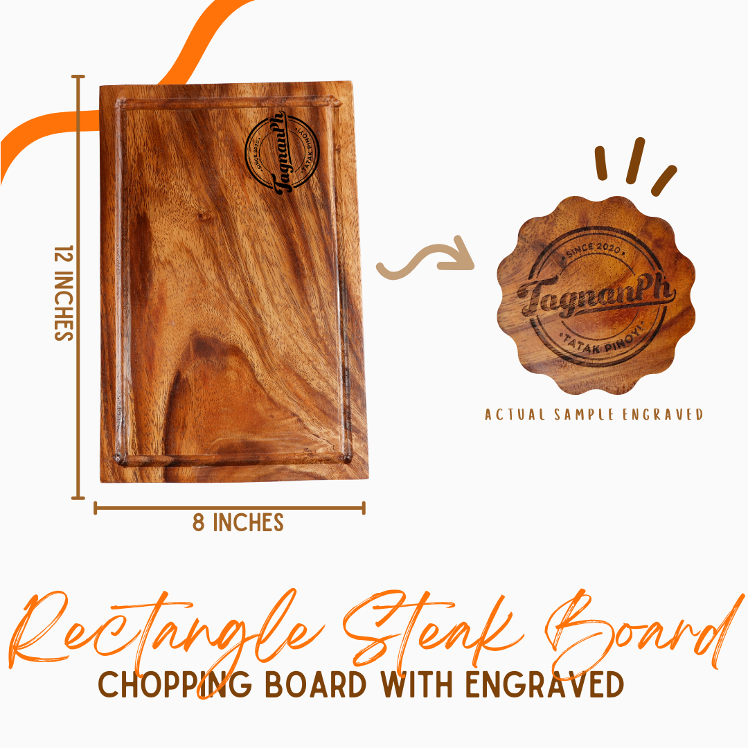 Small boards with Personalized Engraving made from Acacia Wood