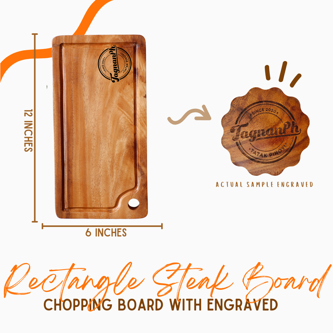 Small boards with Personalized Engraving made from Acacia Wood
