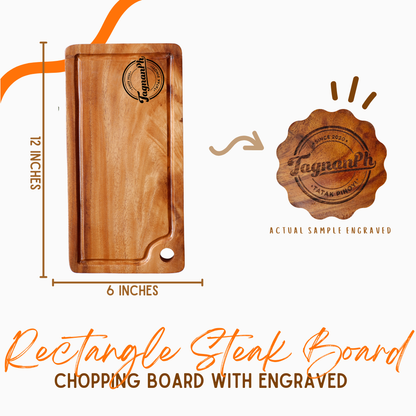 Small boards with Personalized Engraving made from Acacia Wood