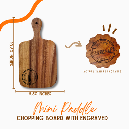 Small boards with Personalized Engraving made from Acacia Wood