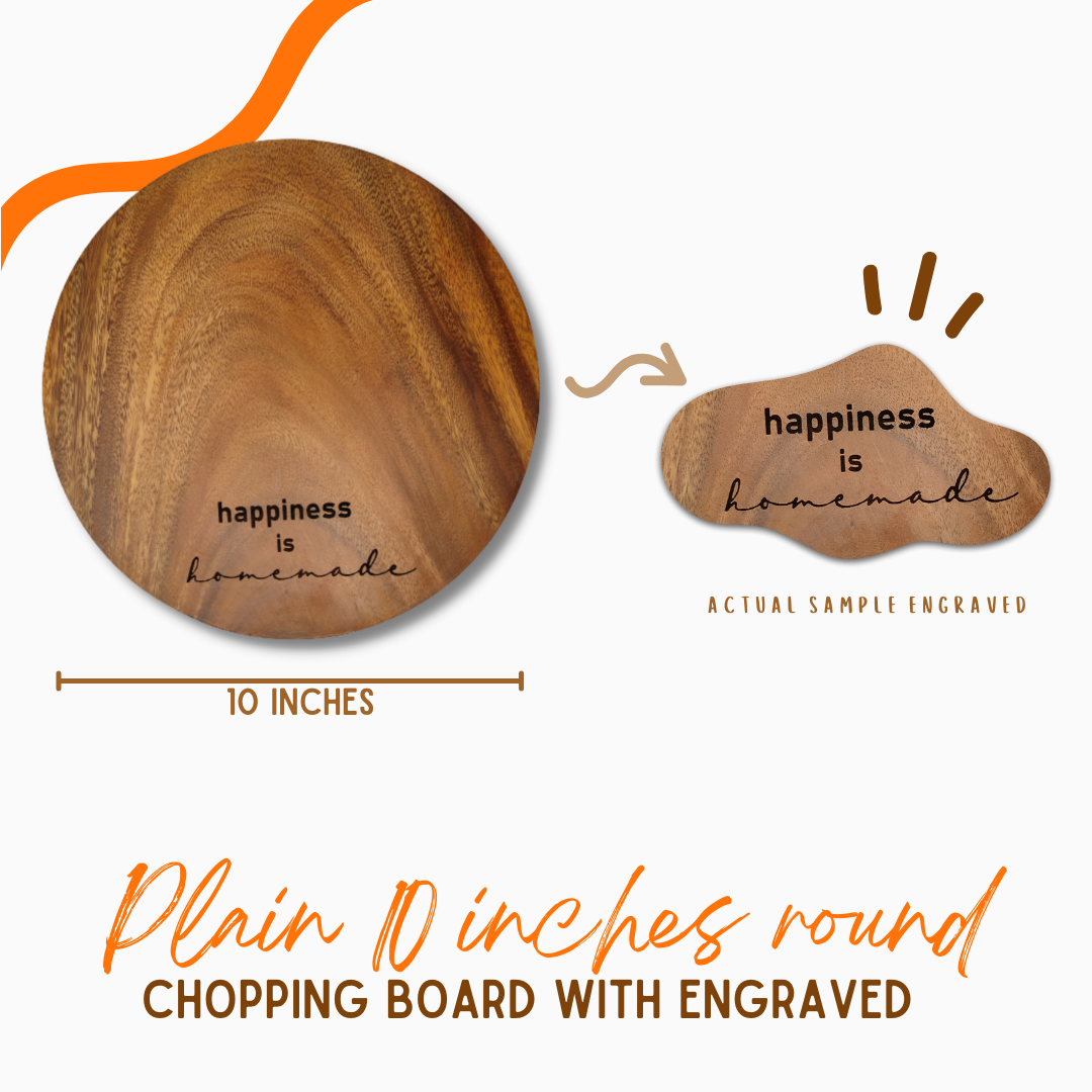 Small boards with Personalized Engraving made from Acacia Wood
