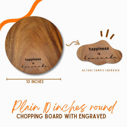Small boards with Personalized Engraving made from Acacia Wood