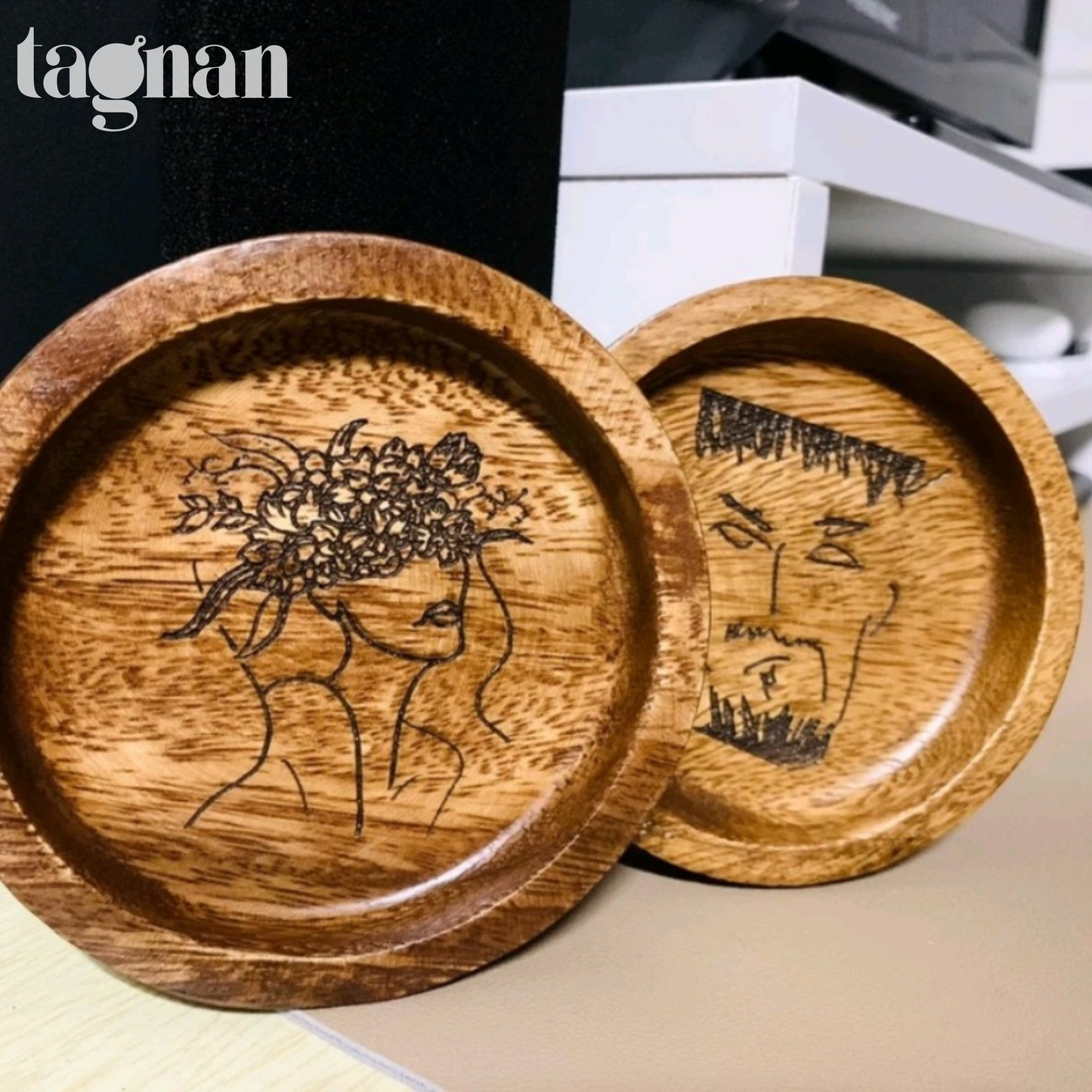 Personalized Coaster made from Acacia Wood