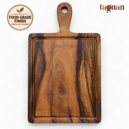 Big Paddle Chopping Board with groove made from Acacia Wood